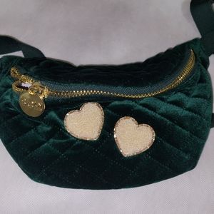 Stoney clover lane quilted Velvet fanny pack patched new with tags